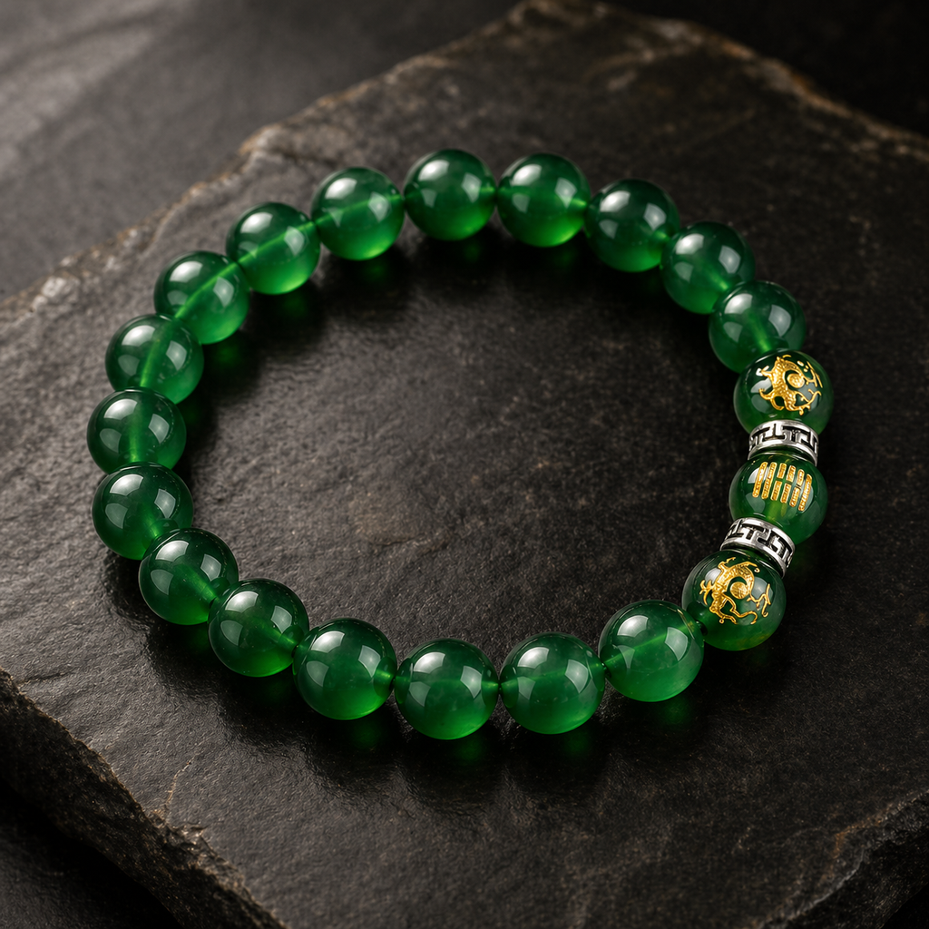 Green Crystal Wealth Bracelet – Prosperity & Abundance Energy