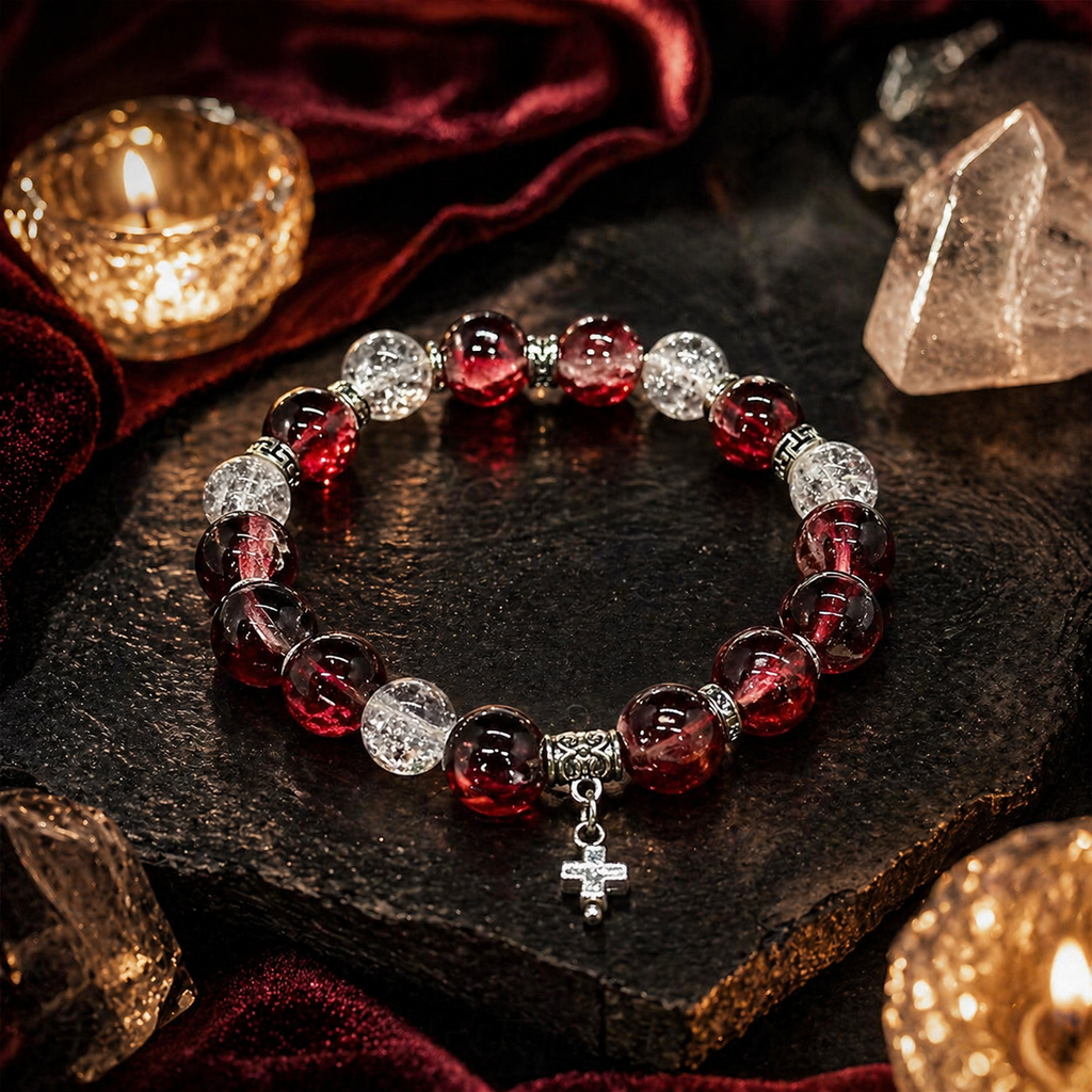Red Phantom Quartz Bracelet – Luck, Courage & Positive Energy