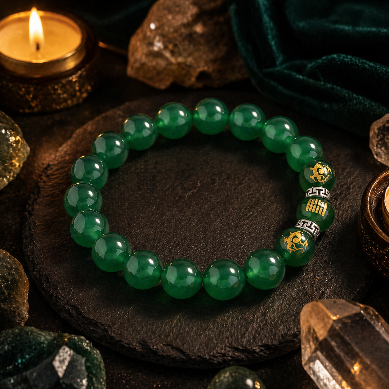 Green Crystal Wealth Bracelet – Prosperity & Abundance Energy
