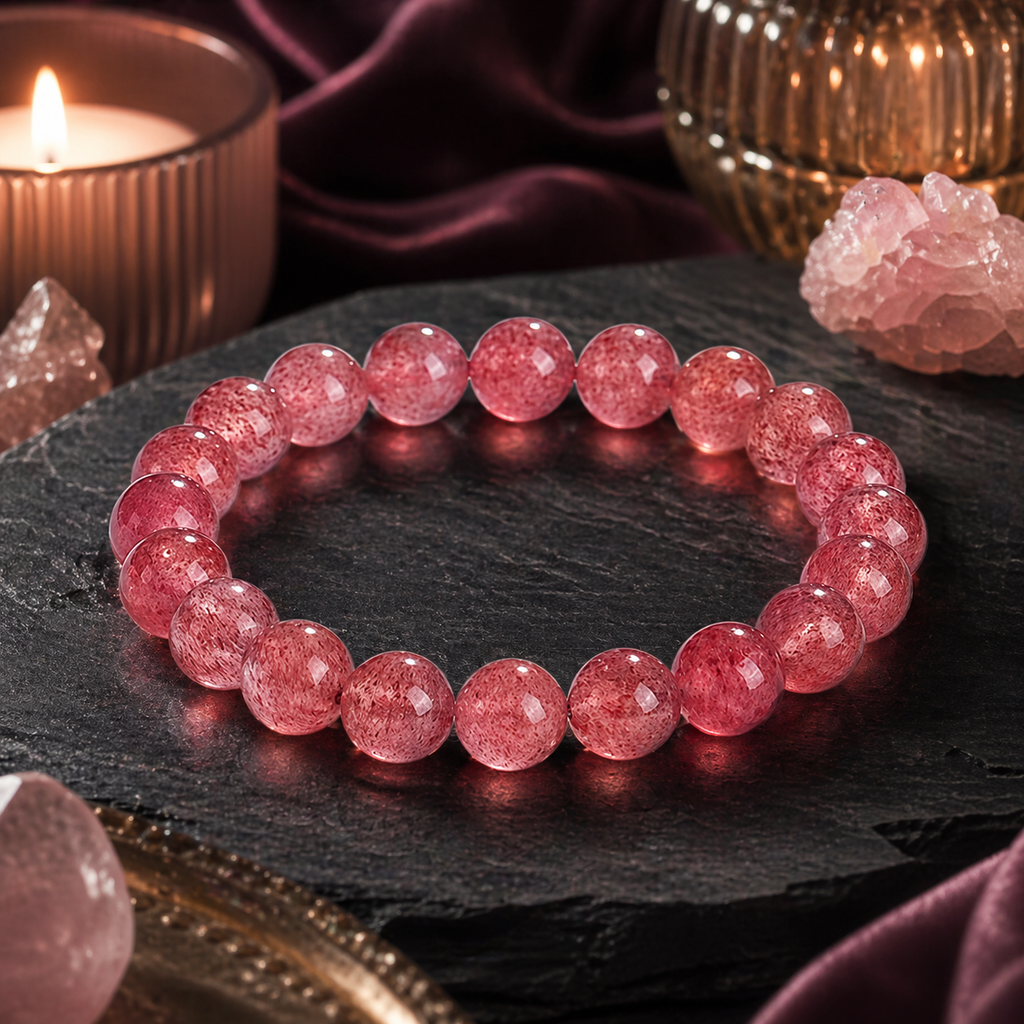 Pink Strawberry Quartz Bracelet – Love & Attraction Energy