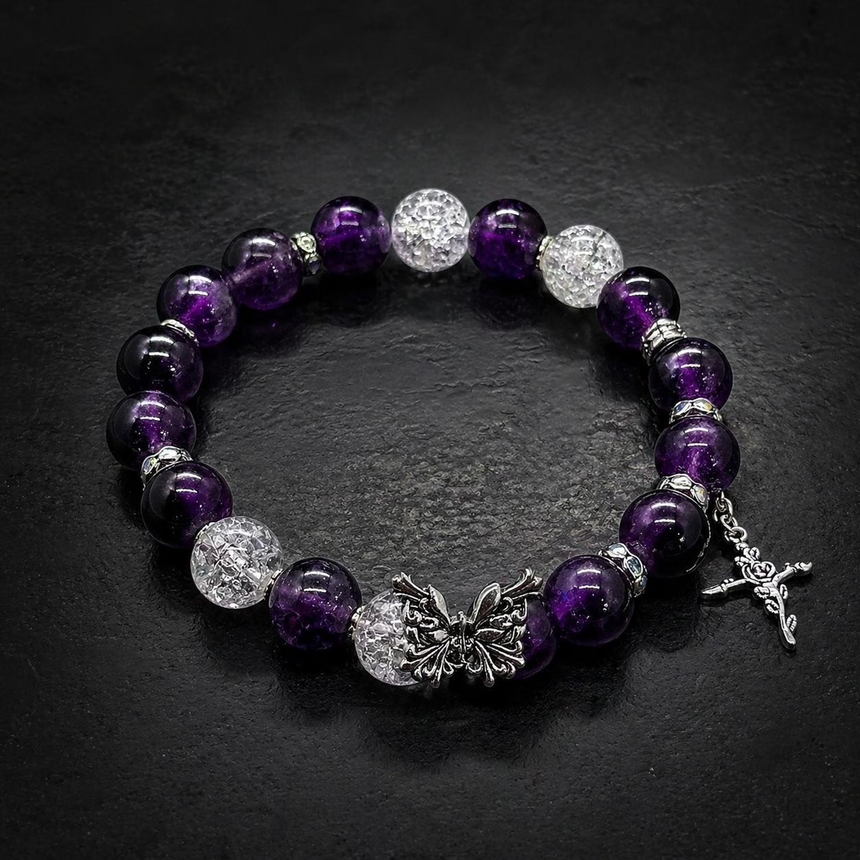 Amethyst Butterfly Bracelet – Luck & Positive Energy