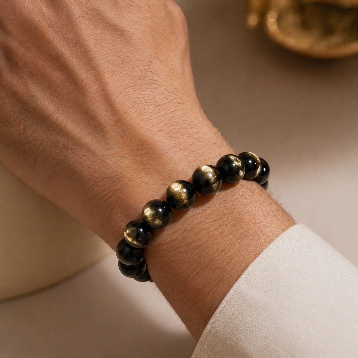 Black Gold Crystal Bracelet – Wealth & Confidence Energy