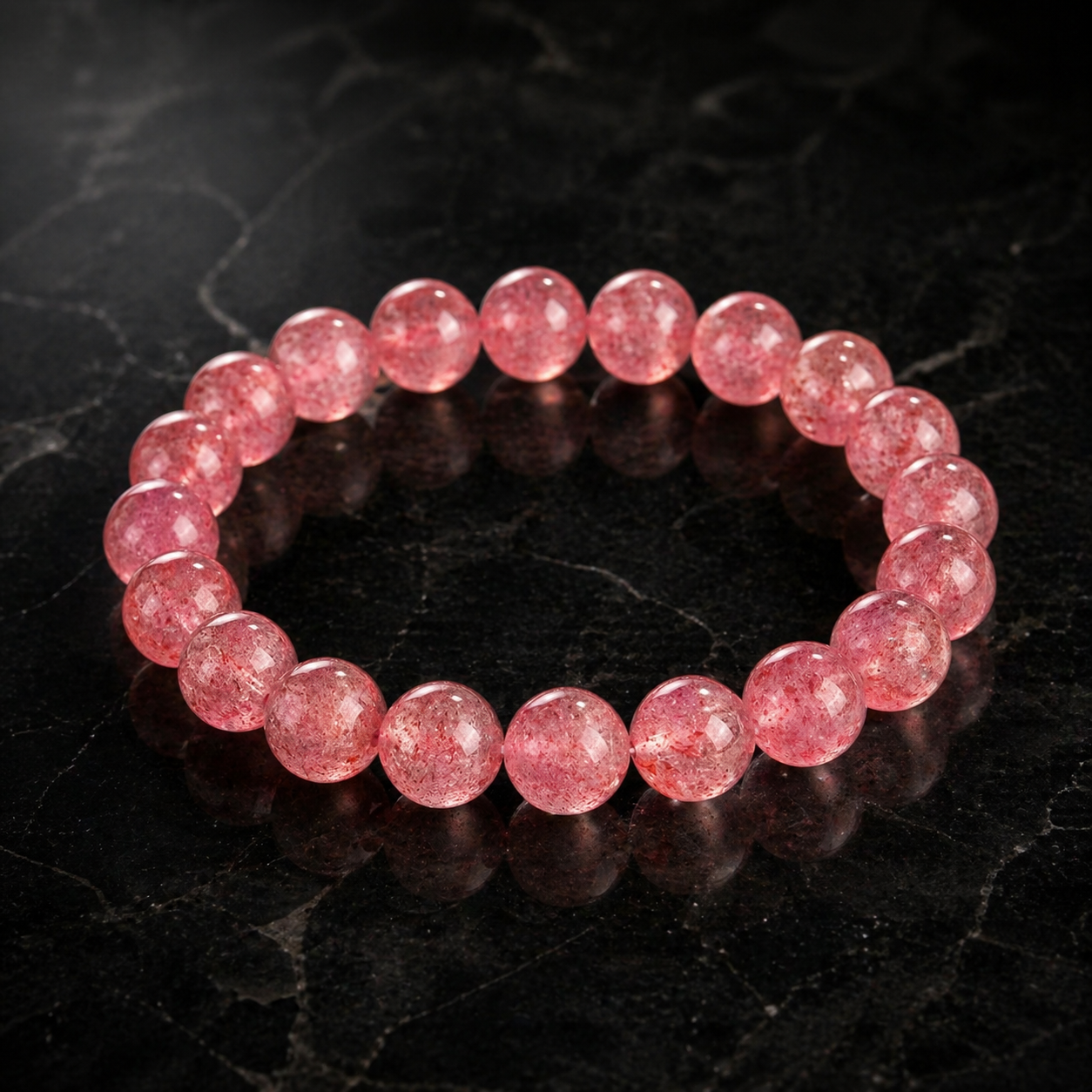 Pink Strawberry Quartz Bracelet – Love & Attraction Energy