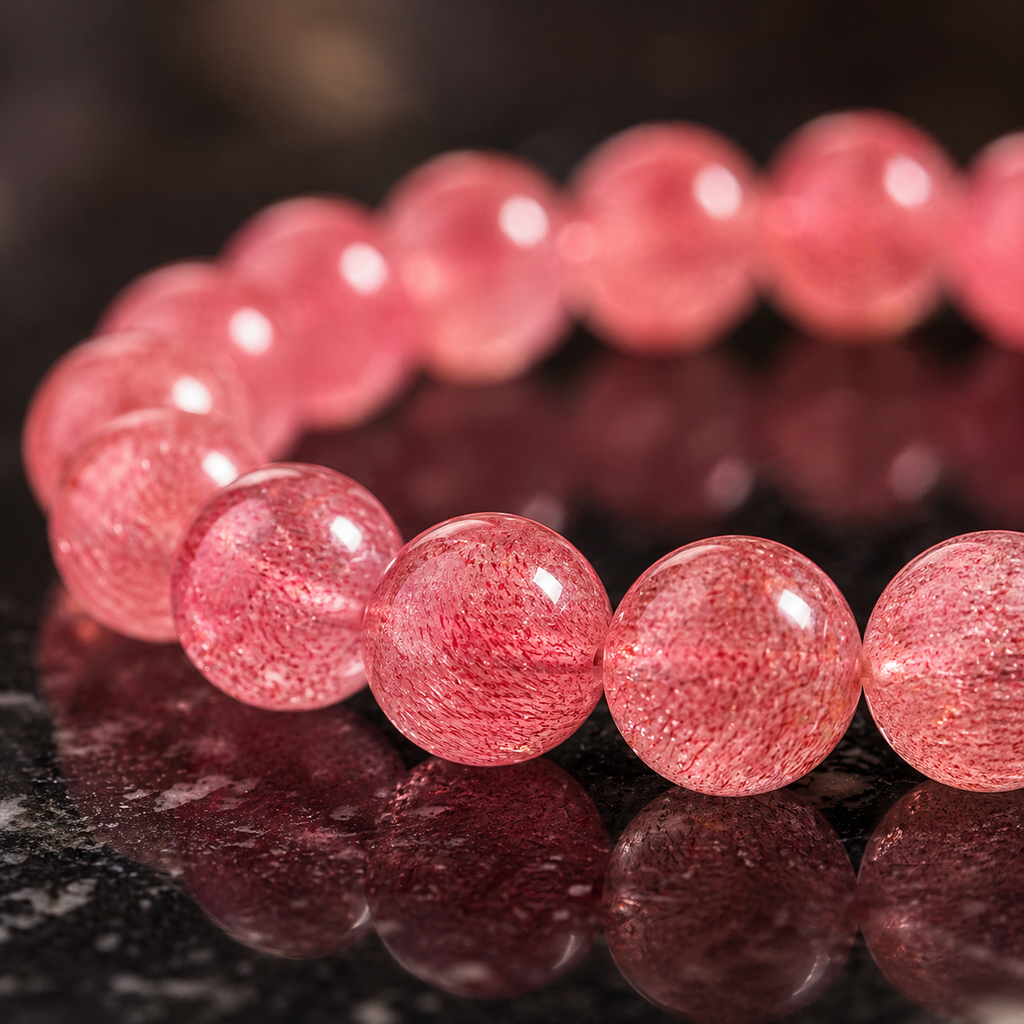 Pink Strawberry Quartz Bracelet – Love & Attraction Energy