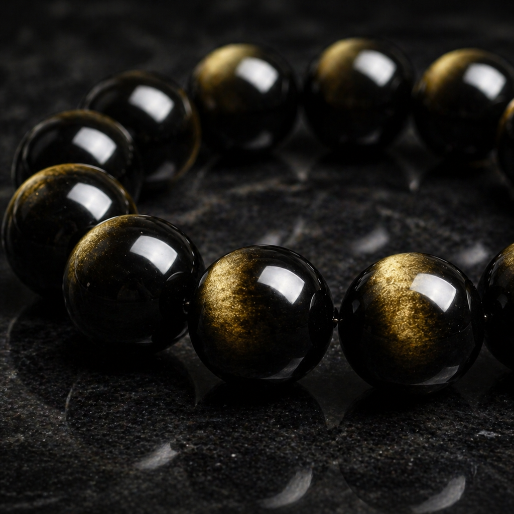 Black Gold Crystal Bracelet – Wealth & Confidence Energy
