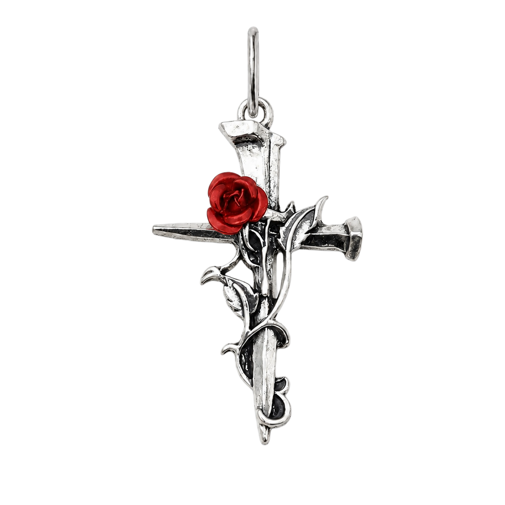 acc-Gothic Rose Cross Charm