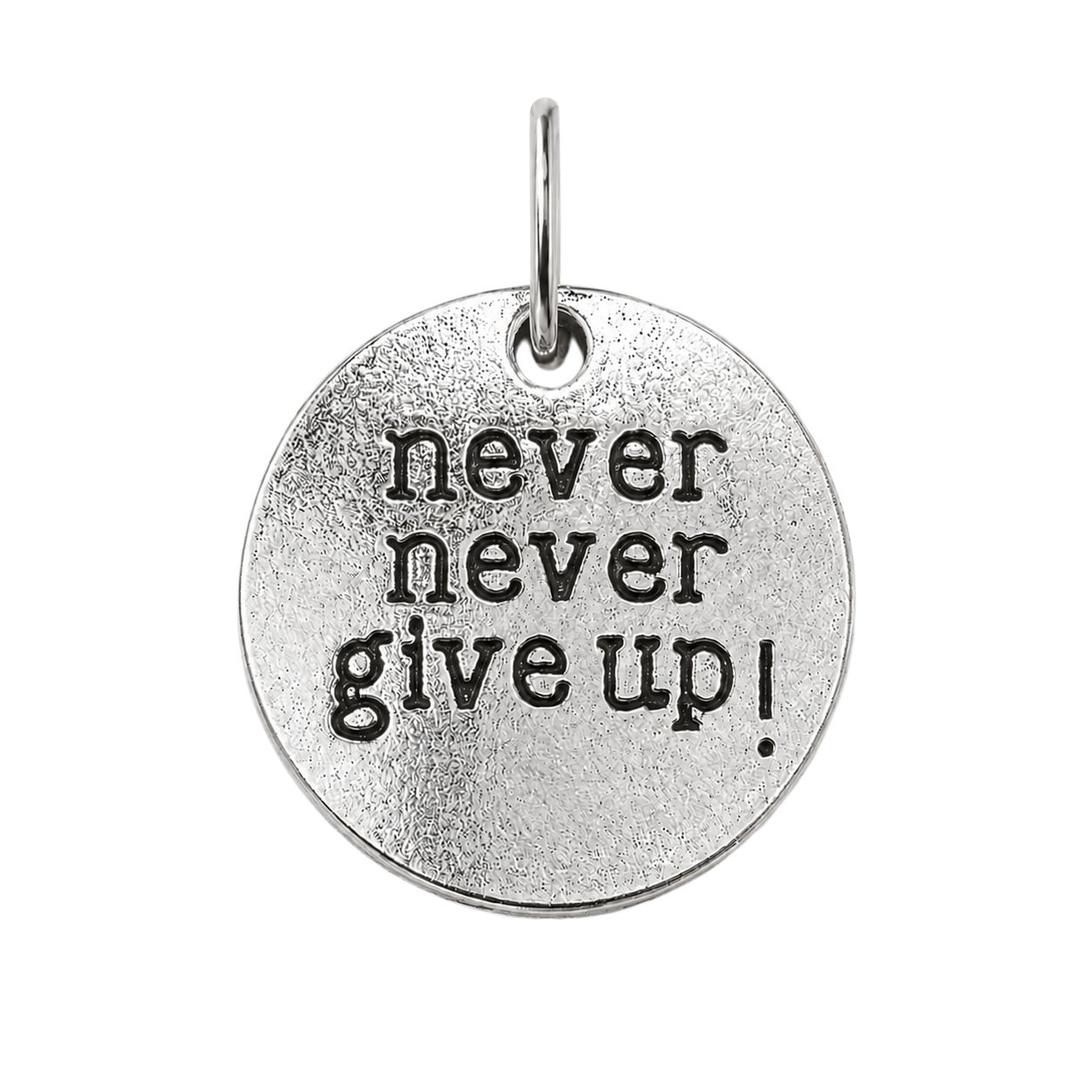 acc-Never Give Up Charm (Silver)