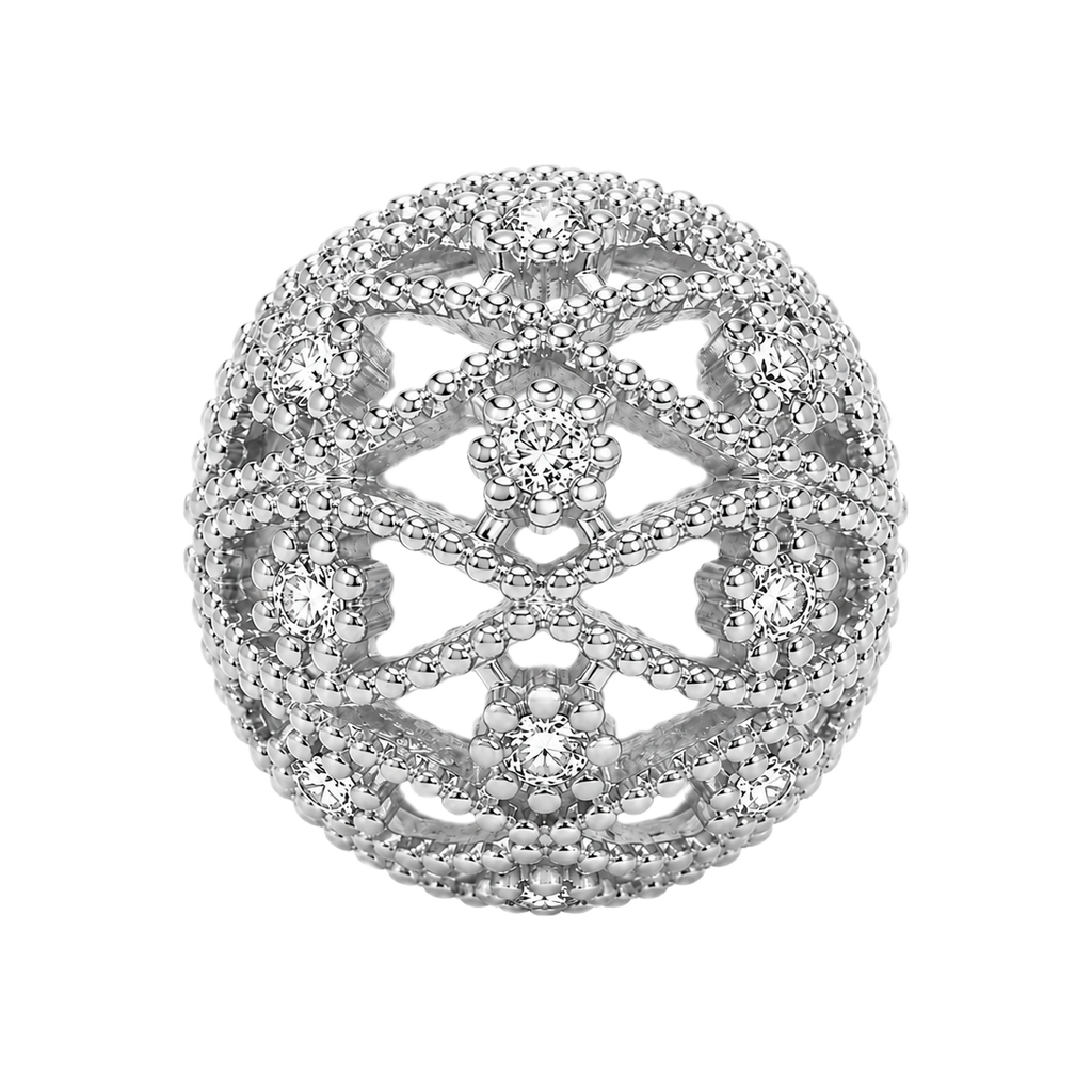 acc-Silver Filigree Ball Spacer