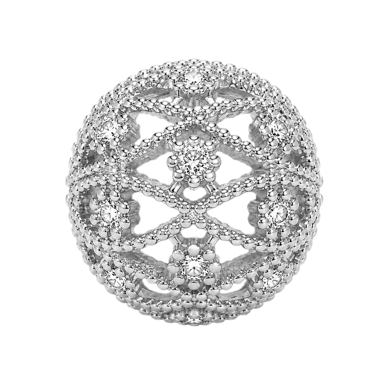 acc-Silver Filigree Ball Spacer