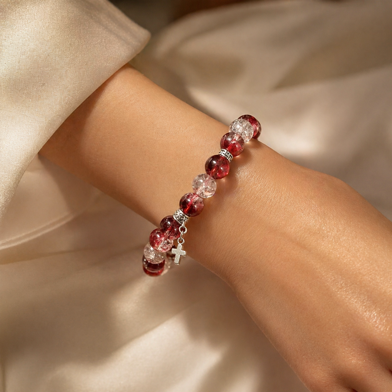 Red Phantom Quartz Bracelet – Luck, Courage & Positive Energy