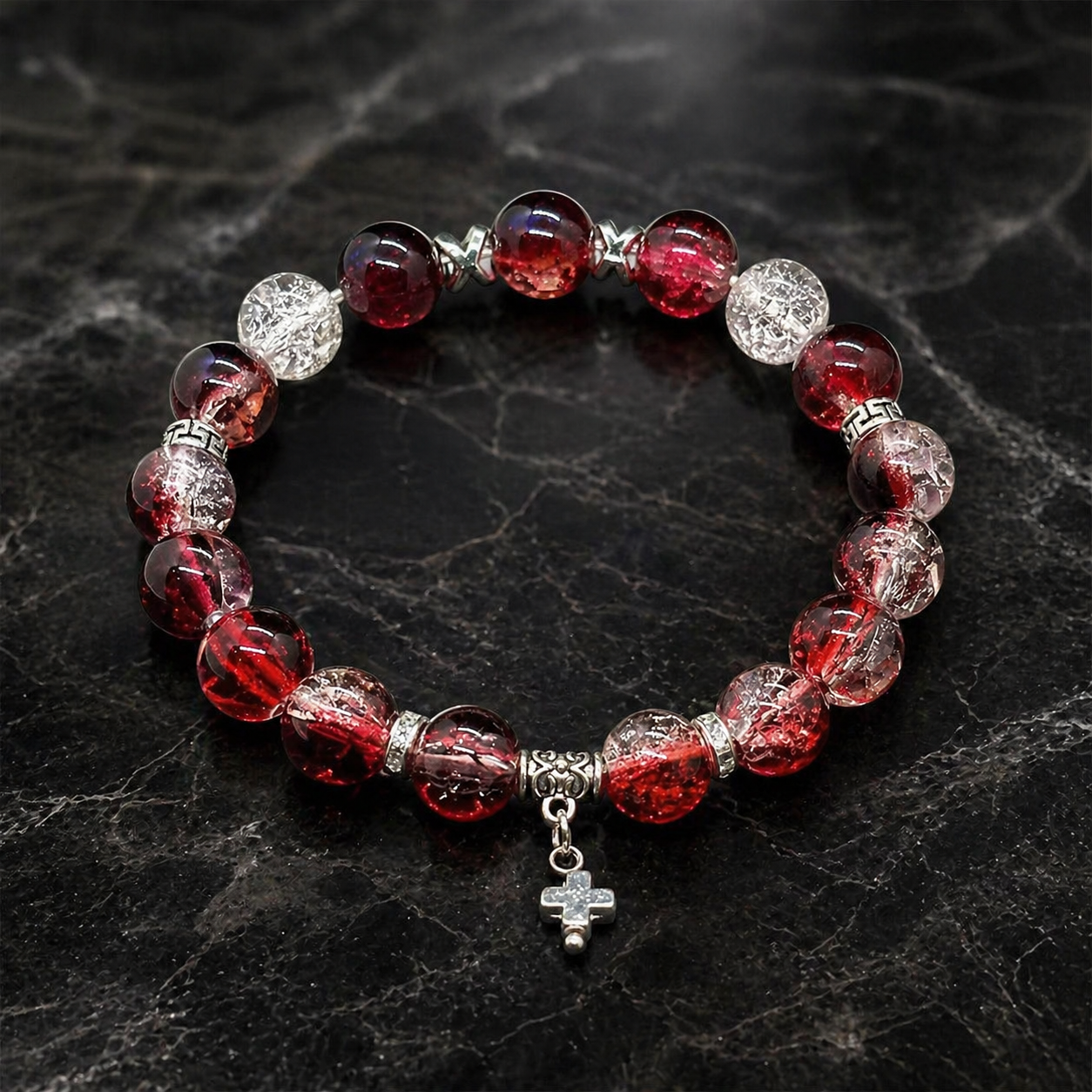 Red Phantom Quartz Bracelet – Luck, Courage & Positive Energy