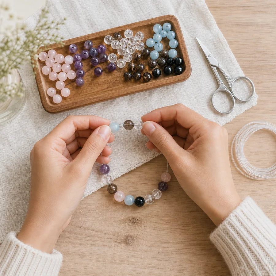 Custom Crystal Bracelet — hand-strung from your design