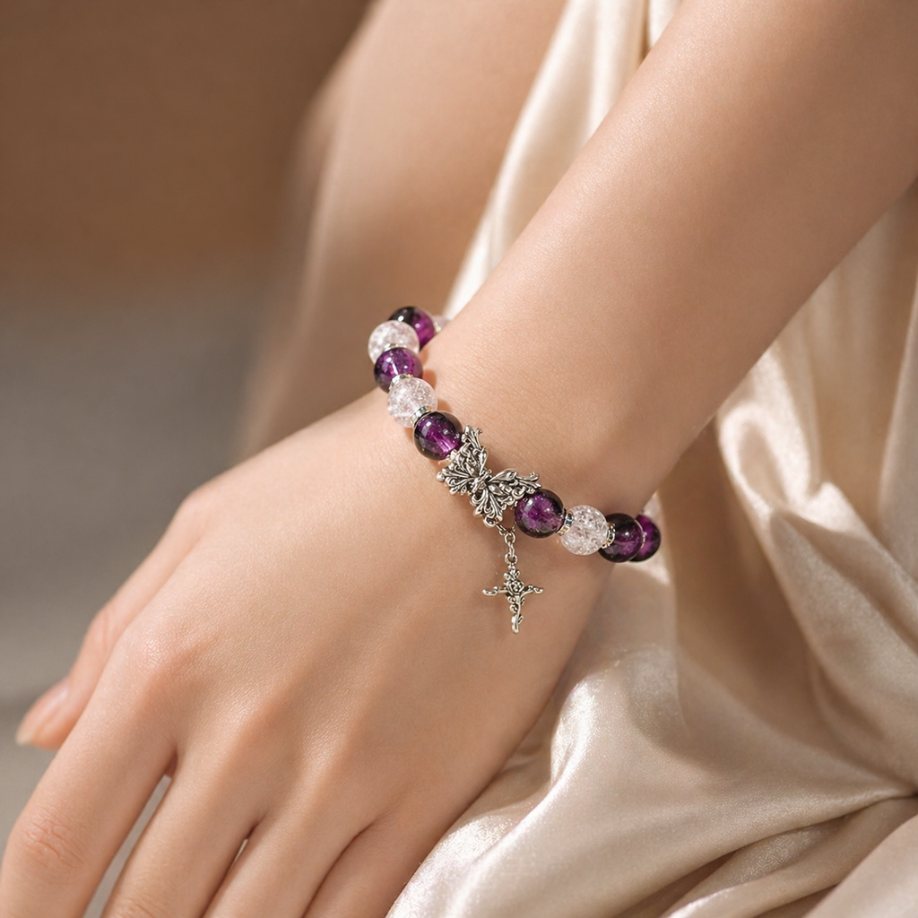 Amethyst Butterfly Bracelet – Luck & Positive Energy
