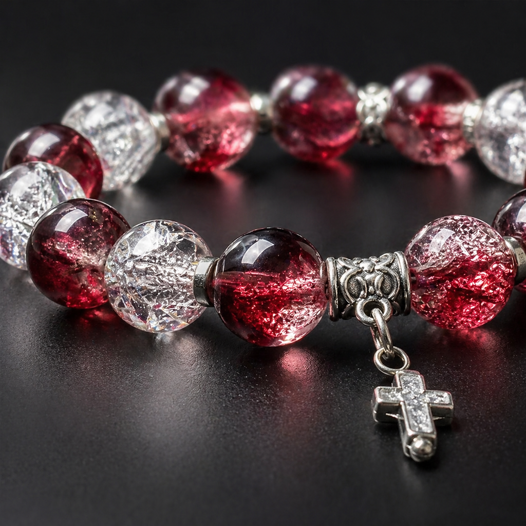 Red Phantom Quartz Bracelet – Luck, Courage & Positive Energy
