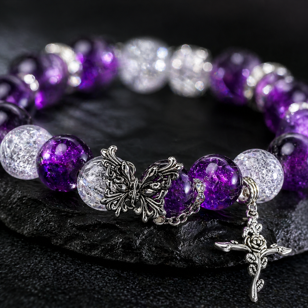 Amethyst Butterfly Bracelet – Luck & Positive Energy