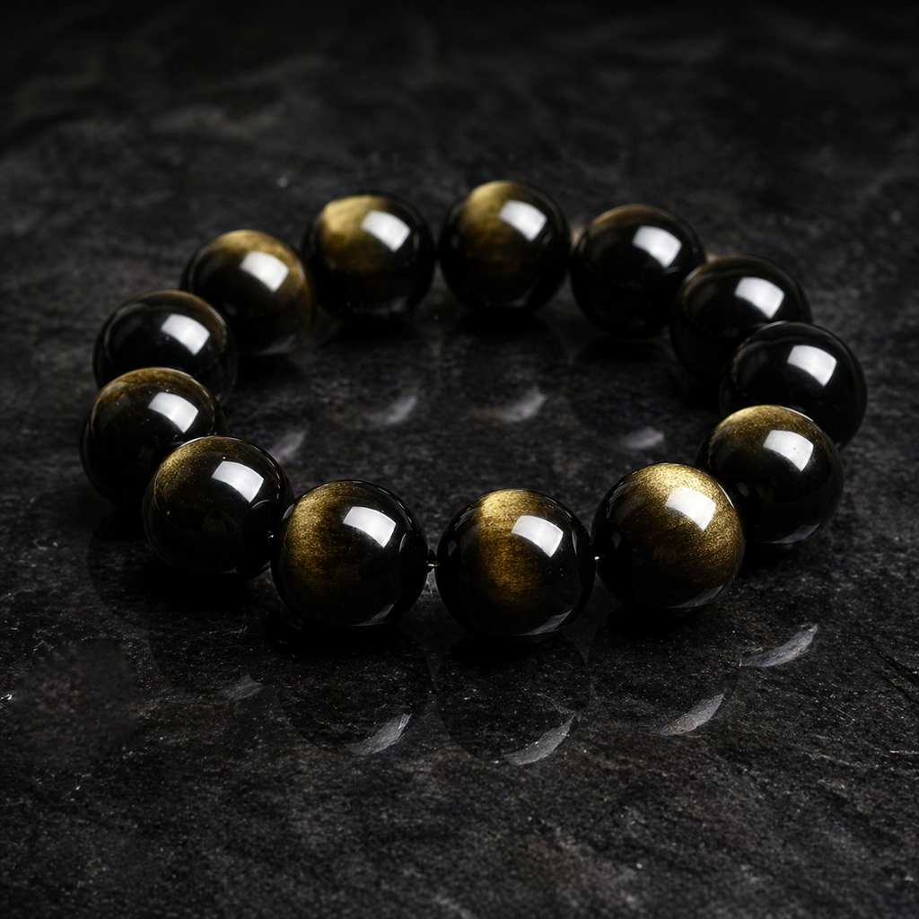 Black Gold Crystal Bracelet – Wealth & Confidence Energy